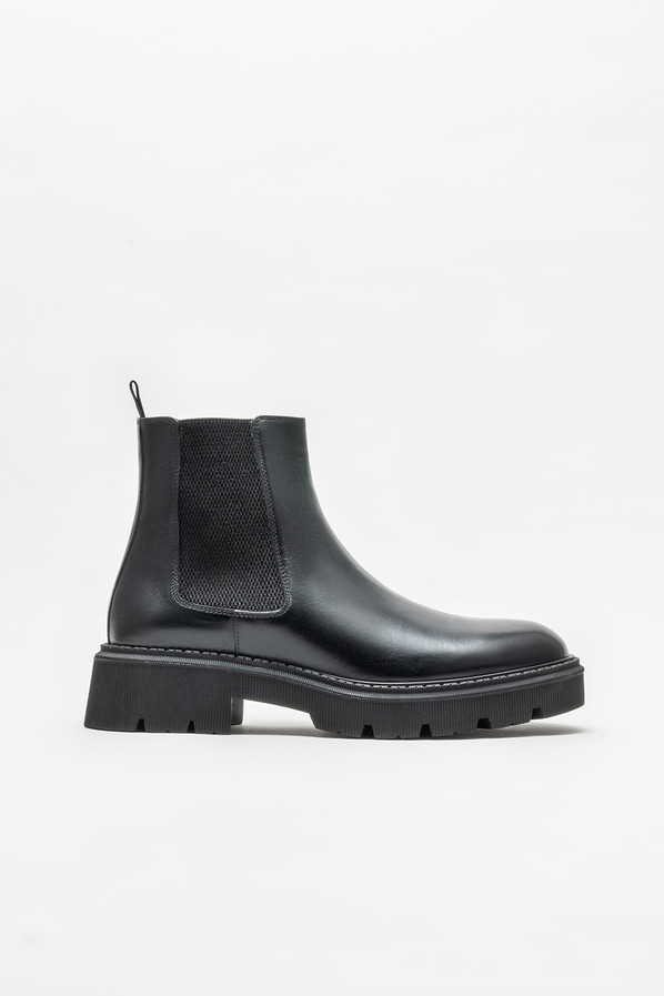 Siyah deri erkek günlük bot, günlük kullanım için - Elle Shoes