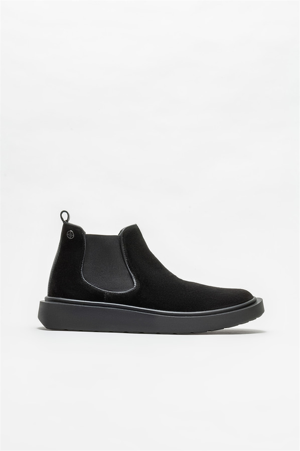 Siyah deri erkek günlük bot, günlük kullanım için - Elle Shoes