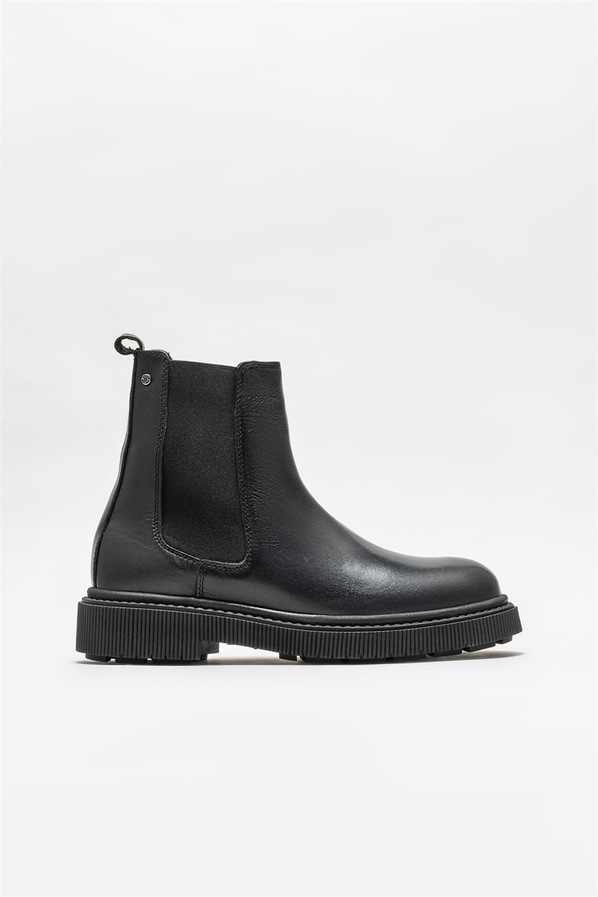Siyah deri erkek günlük bot, günlük kullanım için - Elle Shoes