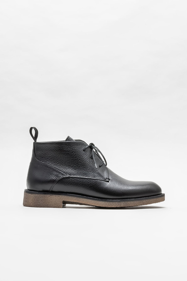 Siyah deri erkek günlük bot, günlük kullanım için - Elle Shoes