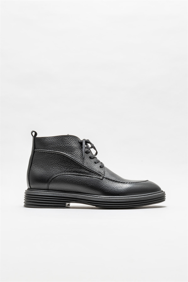 Siyah deri erkek günlük bot, günlük kullanım için - Elle Shoes