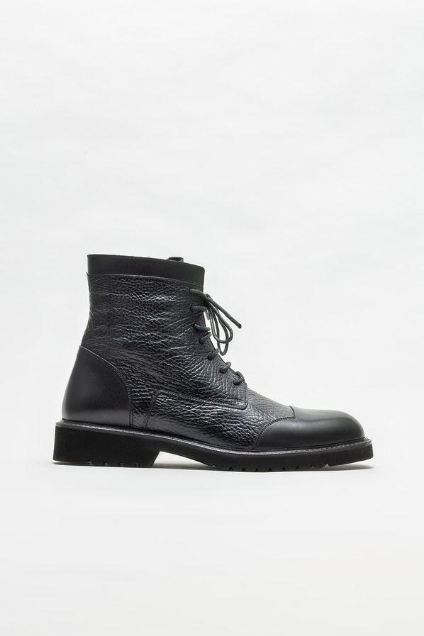 Siyah deri erkek günlük bot, günlük kullanım için - Elle Shoes