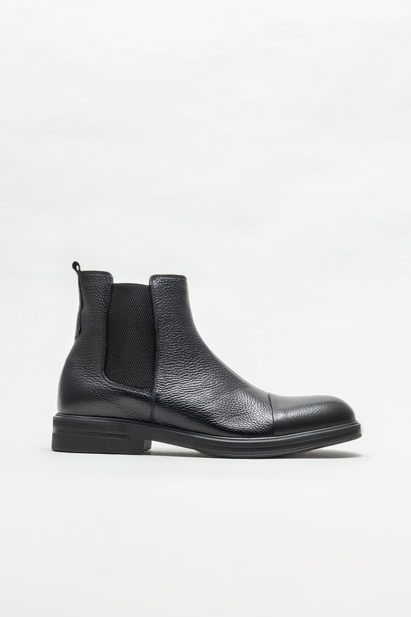 Siyah deri erkek günlük bot, günlük kullanım için - Elle Shoes