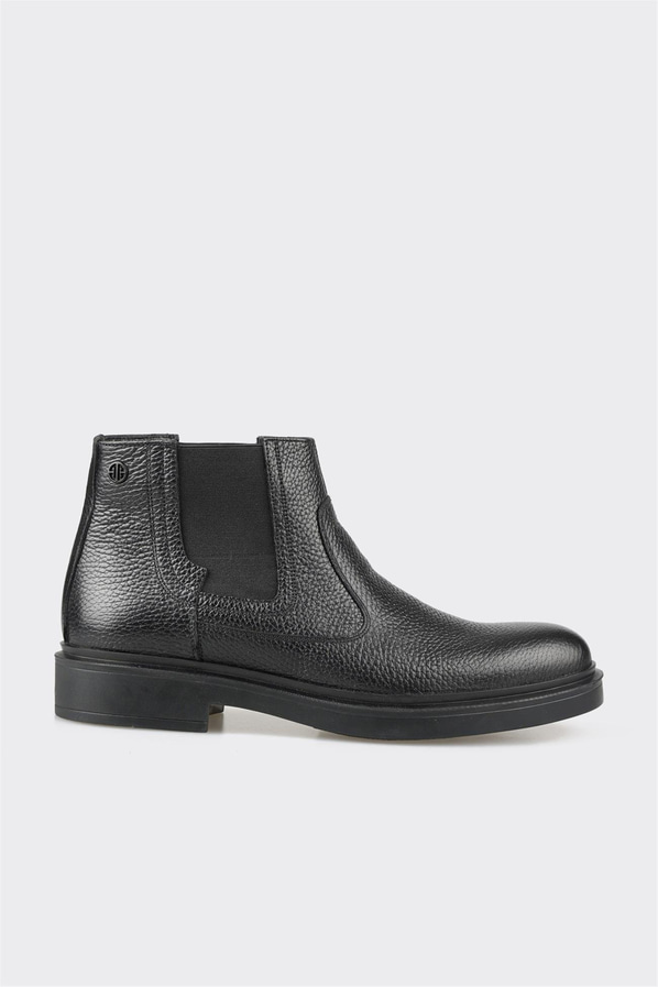Siyah Deri Erkek Günlük Bot