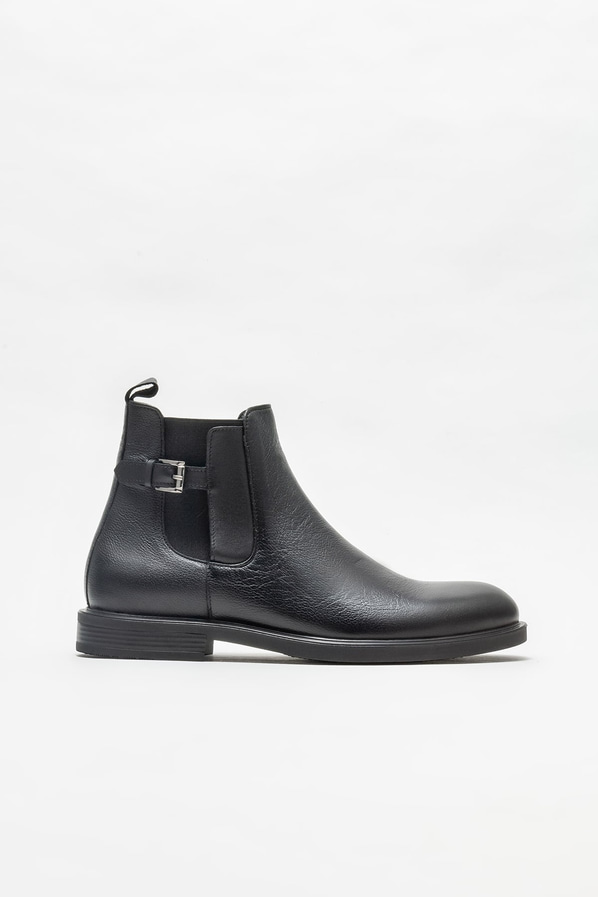 Siyah deri erkek günlük bot, günlük kullanım için - Elle Shoes