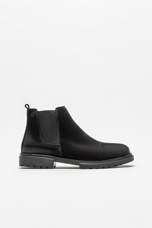 Siyah deri erkek günlük bot, günlük kullanım için - Elle Shoes