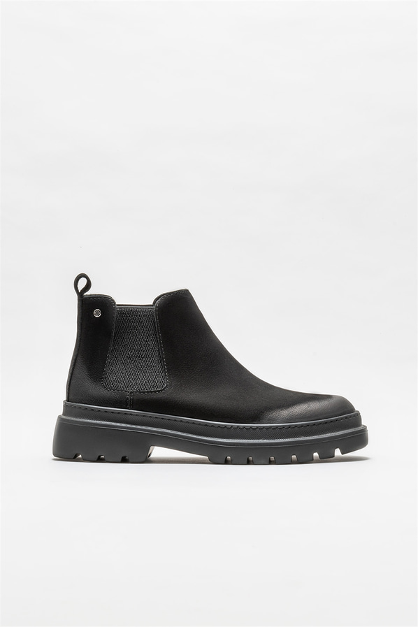 Siyah deri erkek günlük bot, günlük kullanım için - Elle Shoes