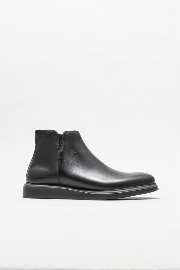 Siyah deri erkek günlük bot, günlük kullanım için - Elle Shoes
