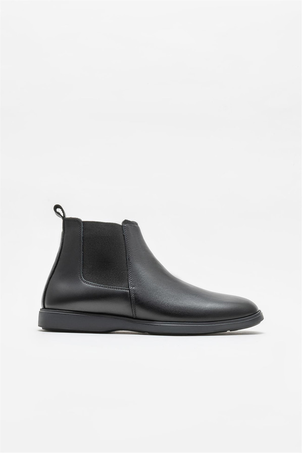 Siyah deri erkek günlük bot, günlük kullanım için - Elle Shoes