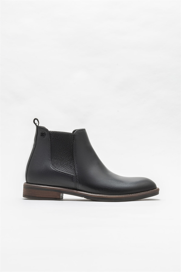 Siyah deri erkek günlük bot, günlük kullanım için - Elle Shoes