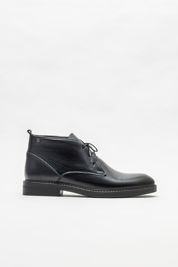 Siyah deri erkek günlük bot, günlük kullanım için - Elle Shoes