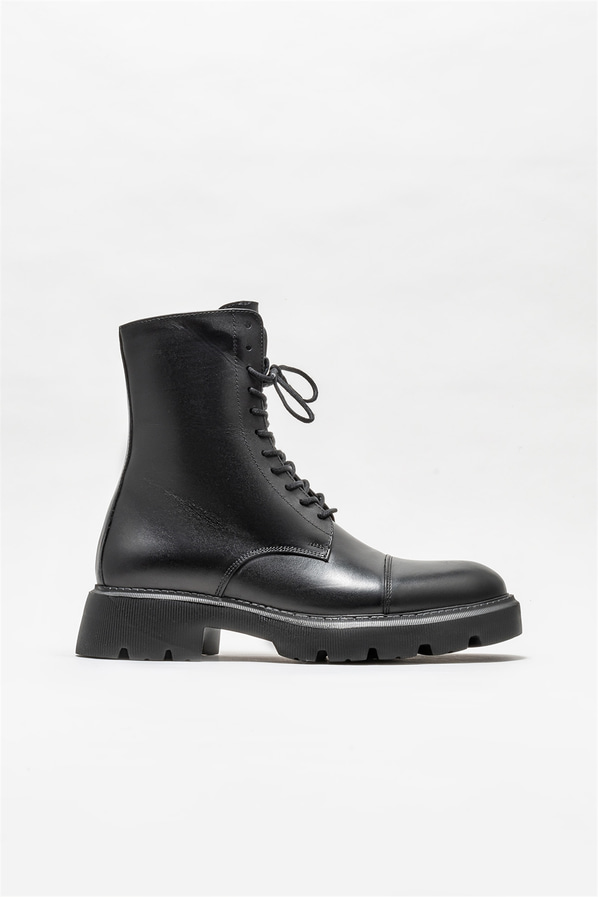 Siyah deri erkek günlük bot, günlük kullanım için - Elle Shoes