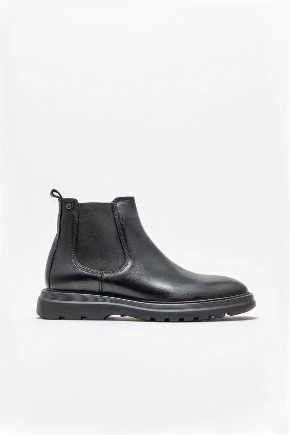 Siyah deri erkek günlük bot, günlük kullanım için - Elle Shoes