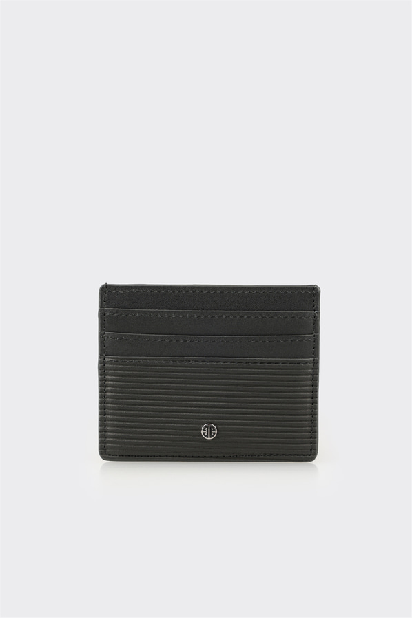 Siyah Deri Erkek Kartlık