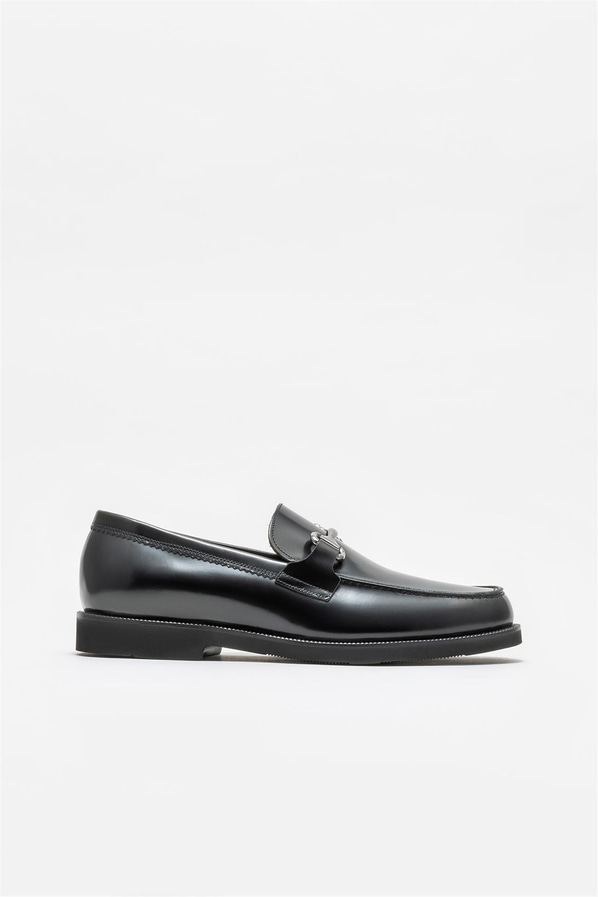 Siyah deri erkek klasik ayakkabı - Elle Shoes