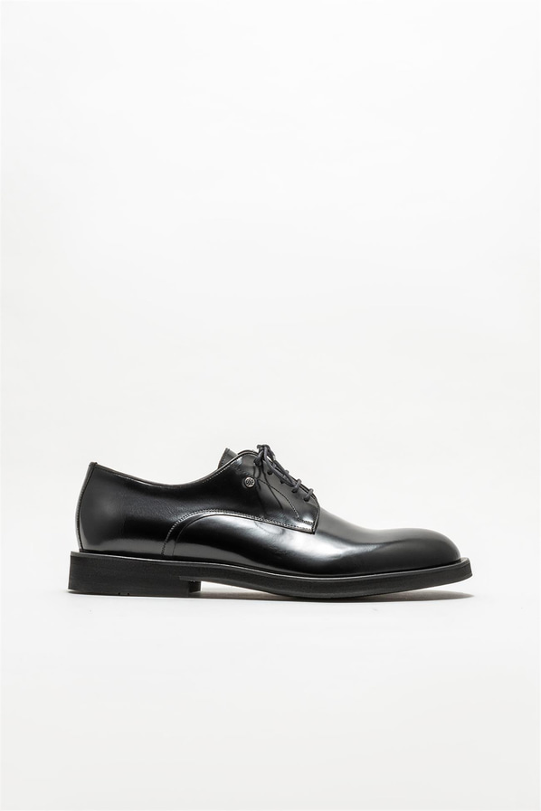 Siyah deri erkek klasik ayakkabı - Elle Shoes
