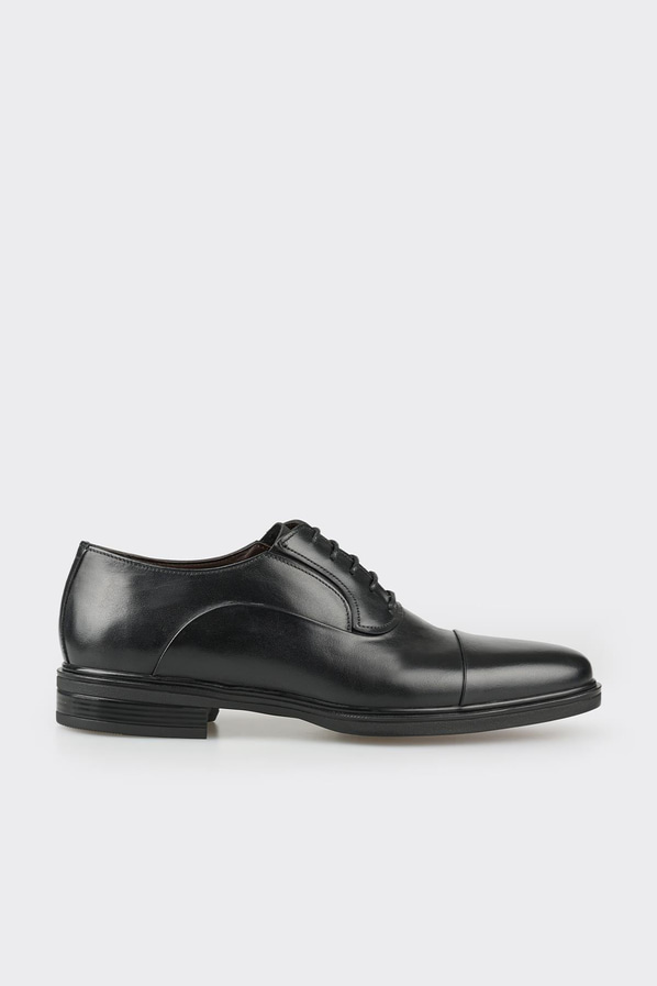 Siyah deri erkek klasik ayakkabı - Elle Shoes