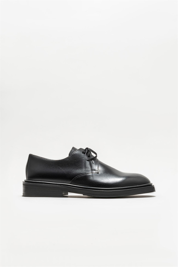 Siyah deri erkek klasik ayakkabı - Elle Shoes