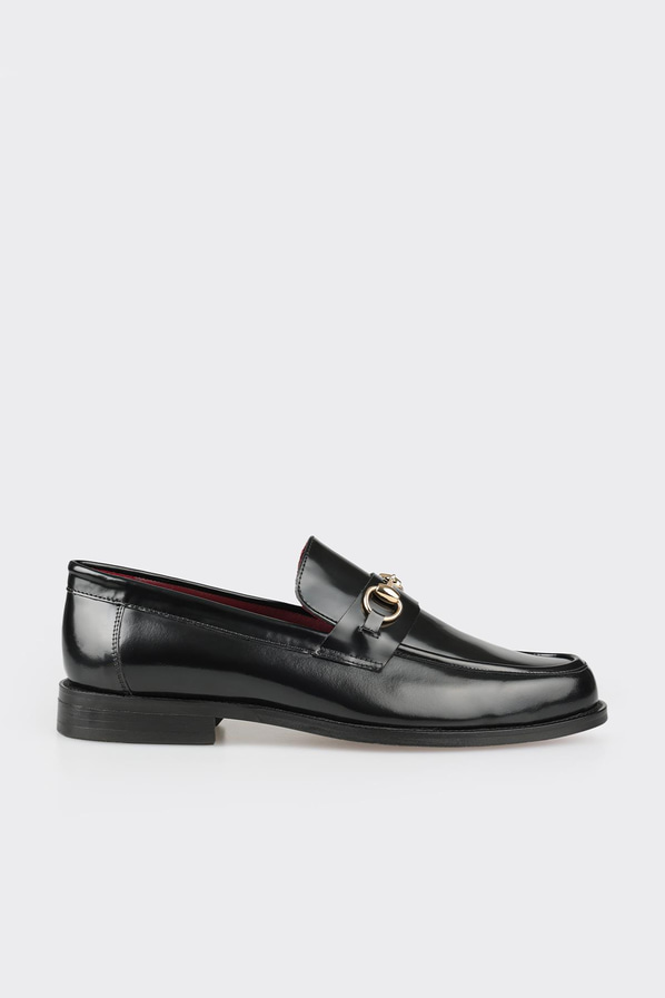 Siyah deri erkek loafer, klasik stil için - Elle Shoes