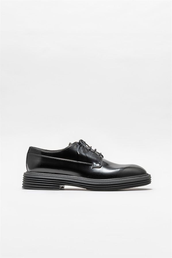 Siyah deri erkek klasik ayakkabı - Elle Shoes