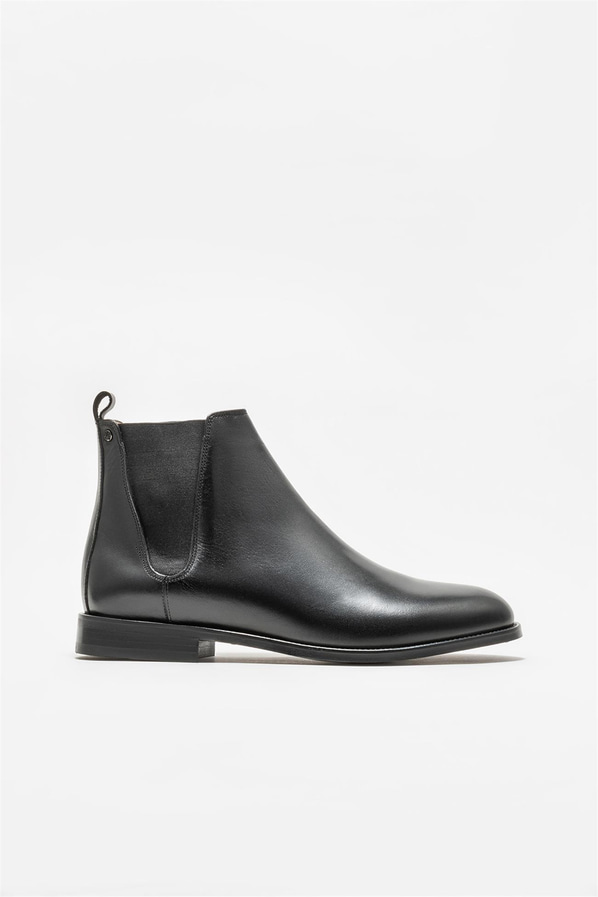 Siyah deri erkek klasik bot - Elle Shoes