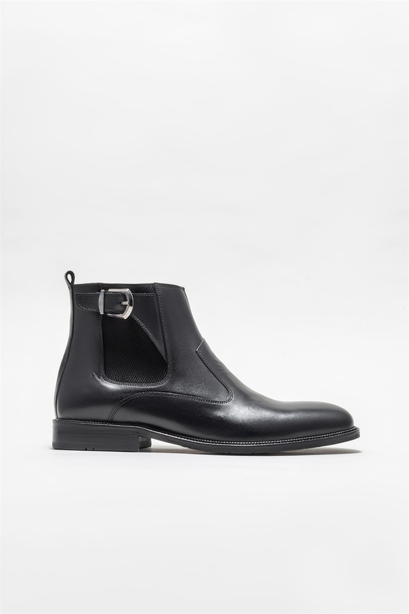 Siyah deri erkek klasik bot - Elle Shoes
