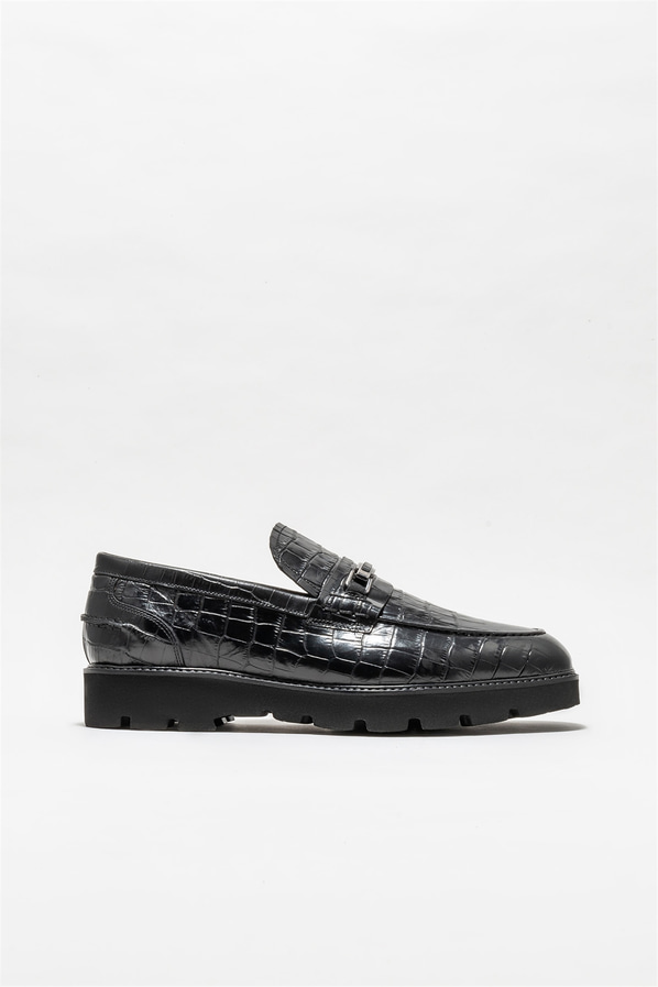 Siyah deri erkek loafer - Elle Shoes