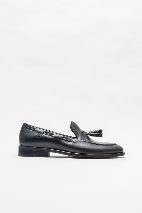 Siyah deri erkek loafer - Elle Shoes