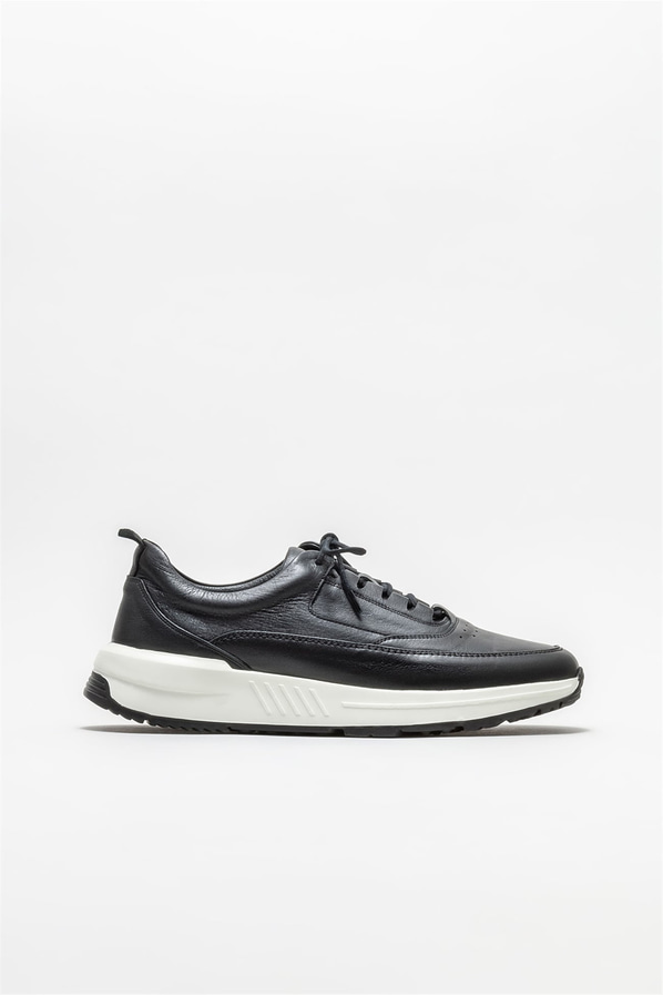 Siyah deri erkek spor ayakkabı - Elle Shoes
