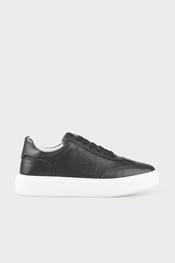 Siyah deri erkek spor ayakkabı - Elle Shoes