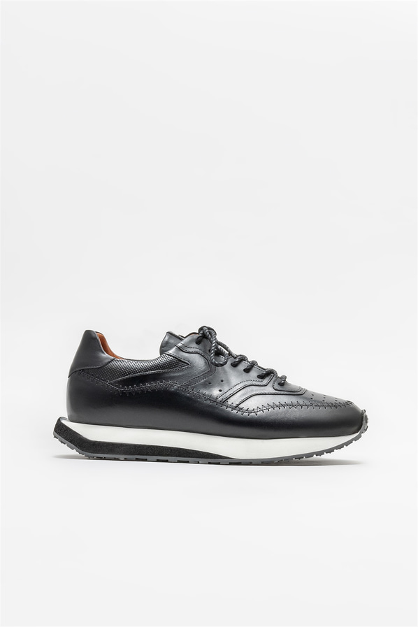 Siyah deri erkek spor ayakkabı - Elle Shoes