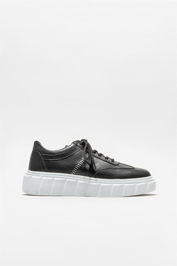 Siyah deri erkek spor ayakkabı - Elle Shoes