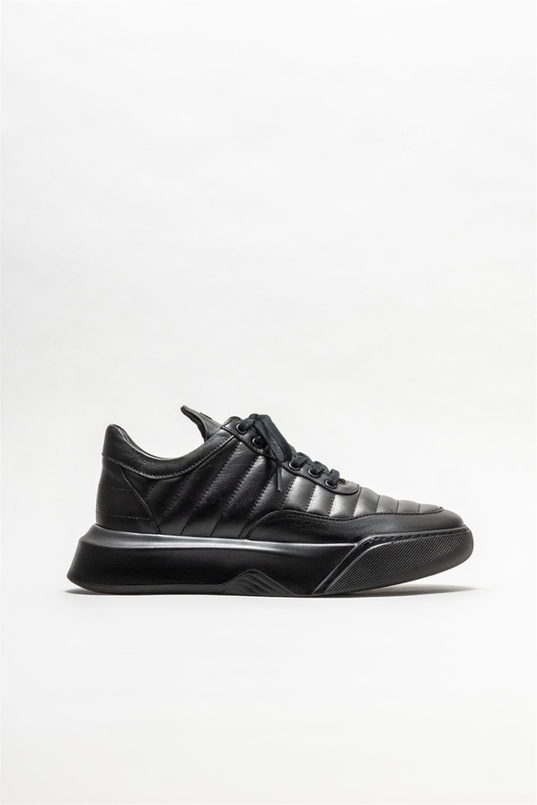 Siyah deri erkek spor ayakkabı - Elle Shoes