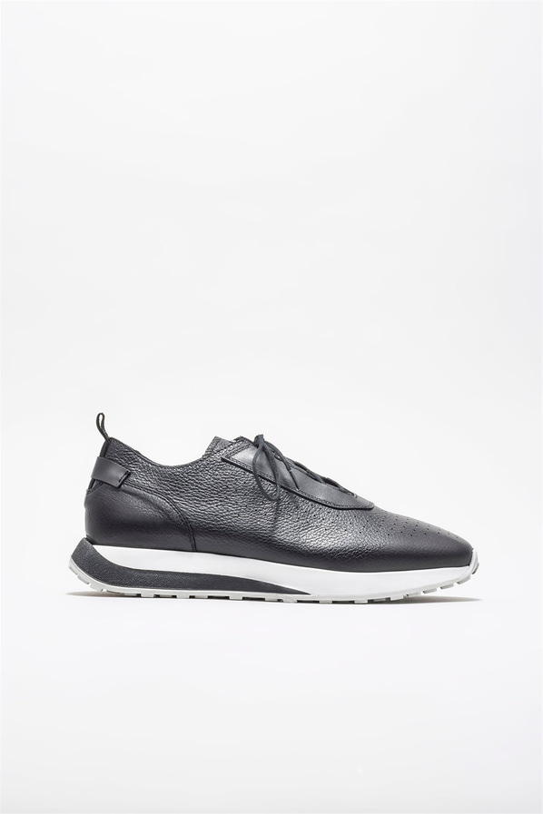 Siyah deri erkek spor ayakkabı - Elle Shoes