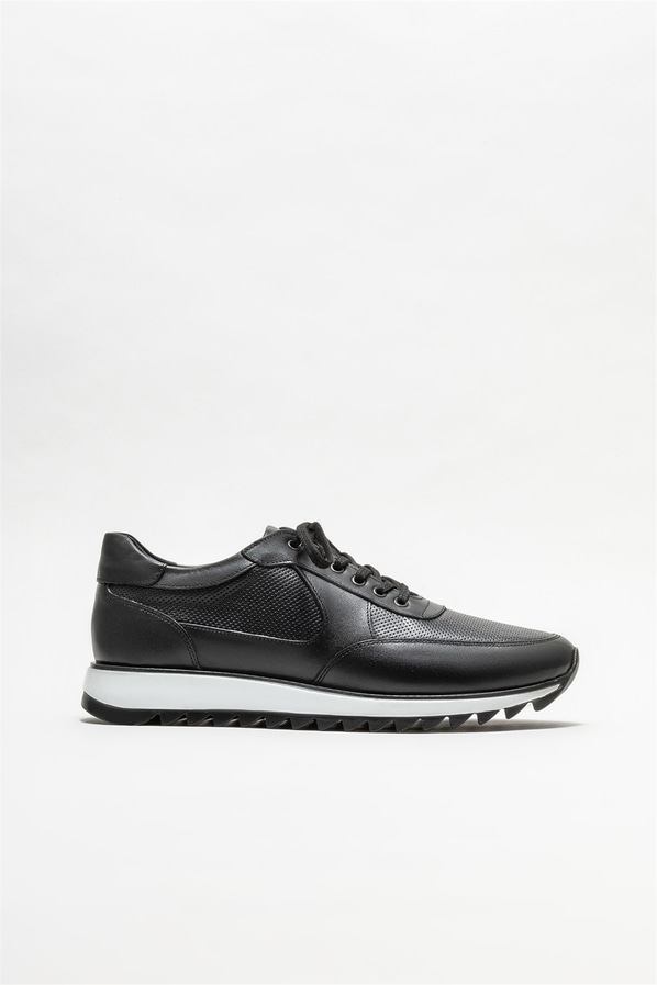 Siyah deri erkek spor ayakkabı - Elle Shoes