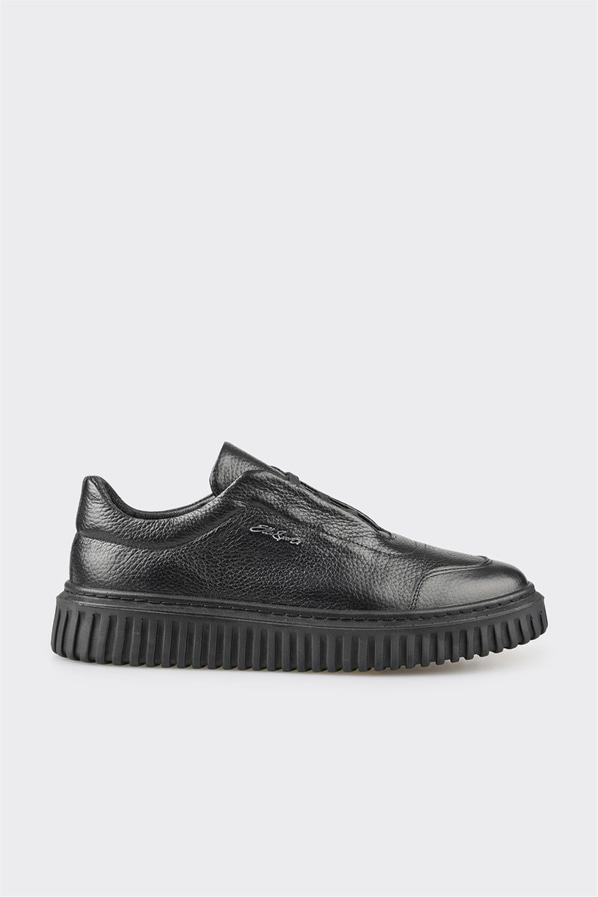 Siyah deri erkek spor ayakkabı - Elle Shoes