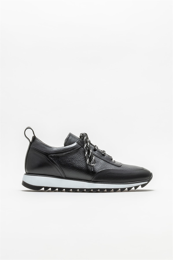 Siyah deri erkek spor ayakkabı - Elle Shoes