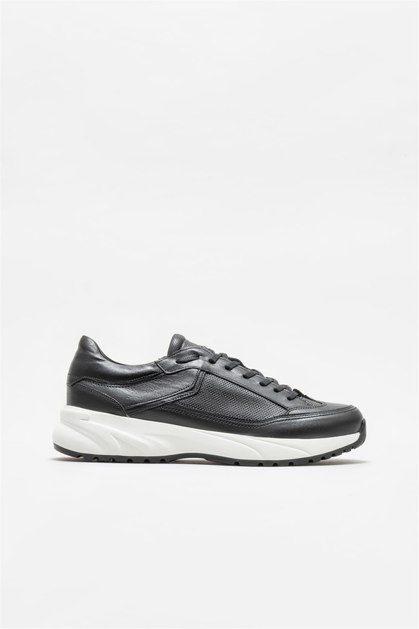 Siyah deri erkek spor ayakkabı - Elle Shoes