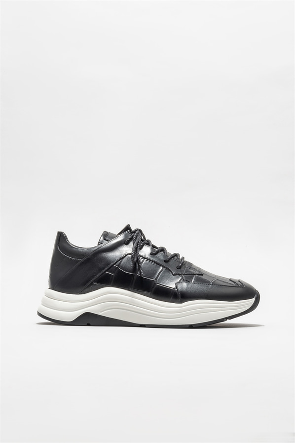 Siyah deri erkek spor ayakkabı - Elle Shoes