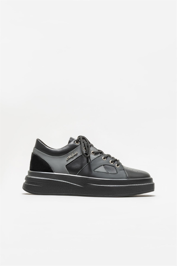 Siyah deri erkek spor ayakkabı - Elle Shoes