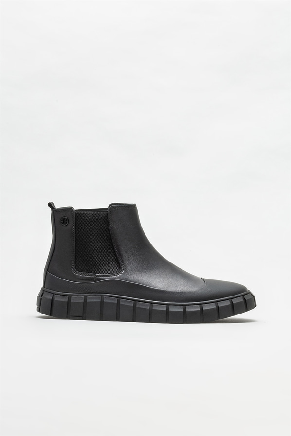 Siyah deri erkek bot - Elle Shoes