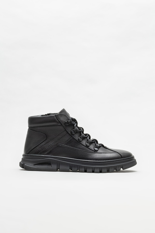 Siyah deri erkek bot - Elle Shoes