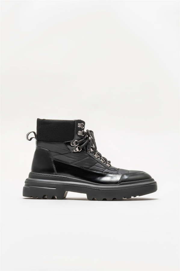 Siyah deri erkek bot - Elle Shoes