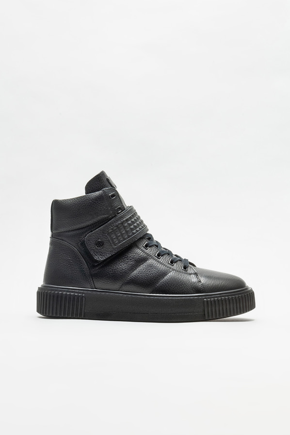 Siyah deri erkek bot - Elle Shoes