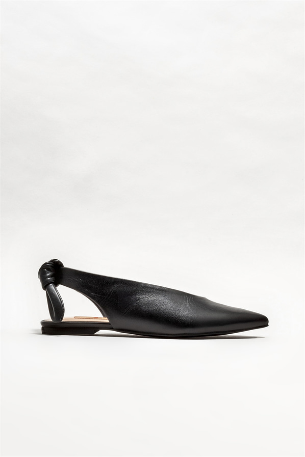 Siyah deri kadın babet - Elle Shoes