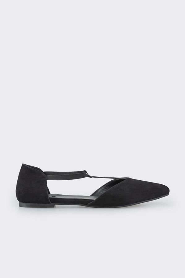 Siyah deri kadın babet - Elle Shoes