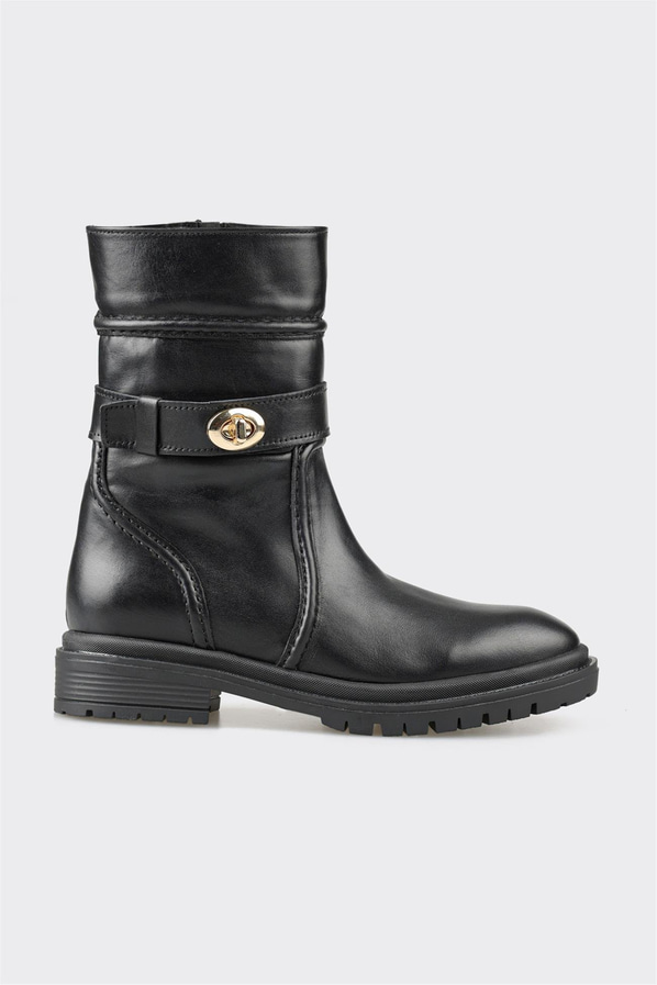 Siyah Deri Kadın Günlük Bot