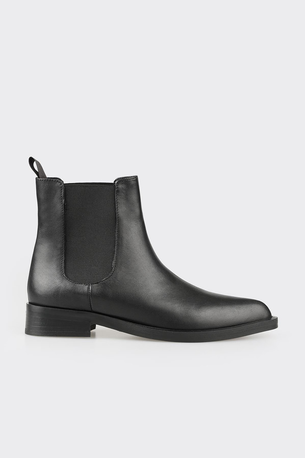 Siyah deri kadın bot, ofis stili için - Elle Shoes