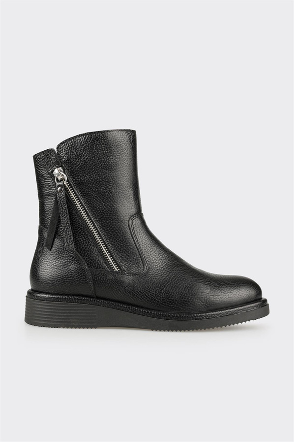 Siyah Deri Kadın Günlük Spor Bot