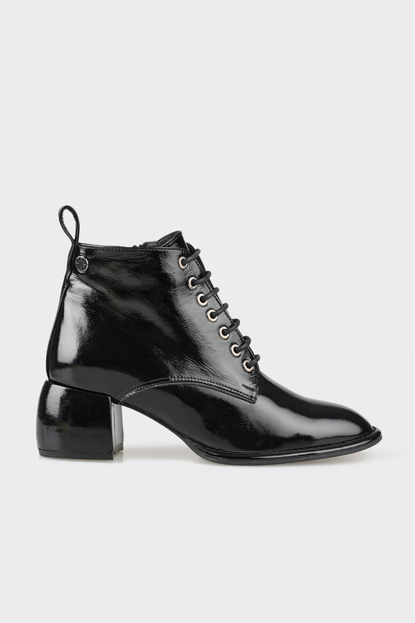 Siyah deri kadın bot, klasik stil için - Elle Shoes